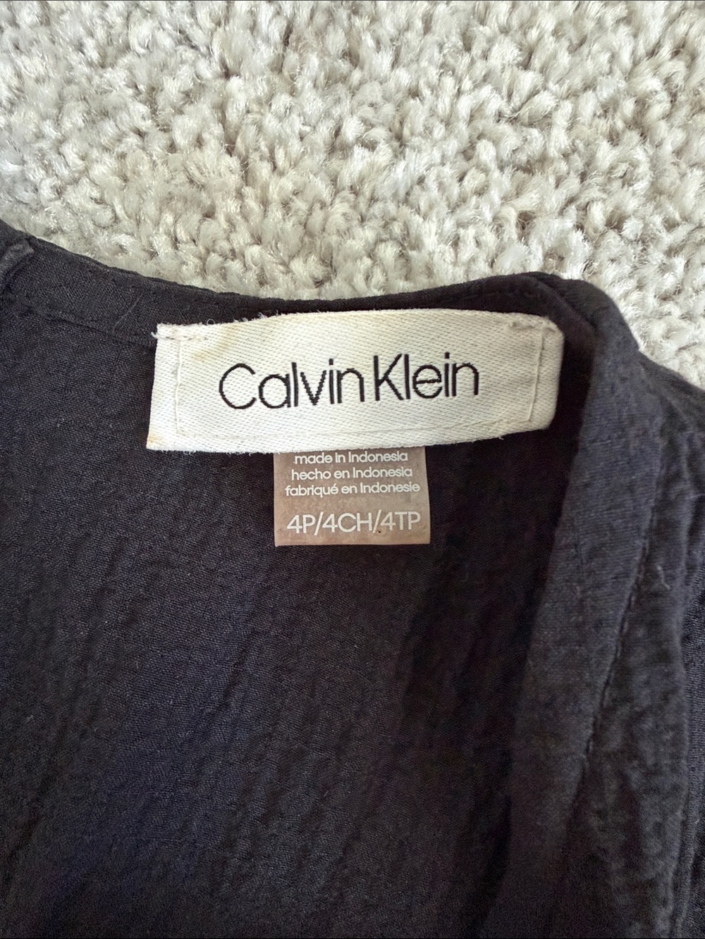 Calvin Klein Black Sleeveless Wrap-Style Midi Dress Size 4P - Picture 4 of 6
